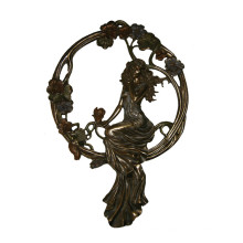 Relief Brass Statue Lady Relievo Decor Bronze Sculpture Tpy-675